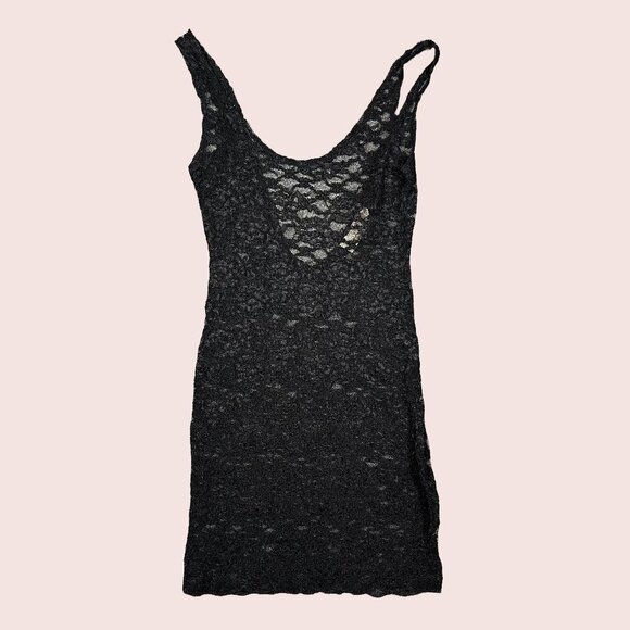 Vintage Victoria's Secret Sheer Lace Bodycon 90s Y2K Mini Dress Lingerie Medium - Picture 1 of 7